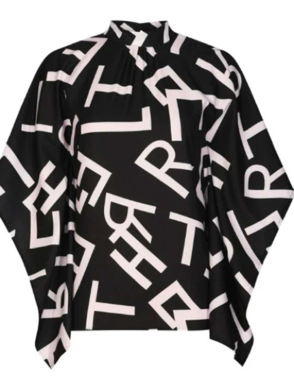 Letterprint batwing sleeve pullover
